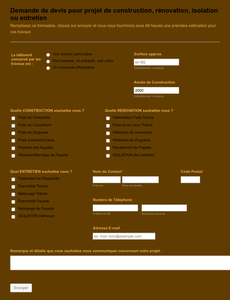 obtenez rapidement un devis rénovation personnalisé pour vos travaux de maison ou d'appartement. comparez les prix, choisissez les meilleurs artisans et démarrez votre projet en toute sérénité.